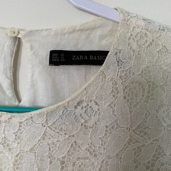 Zara Basics | White Lace Top - Picture 2 of 3